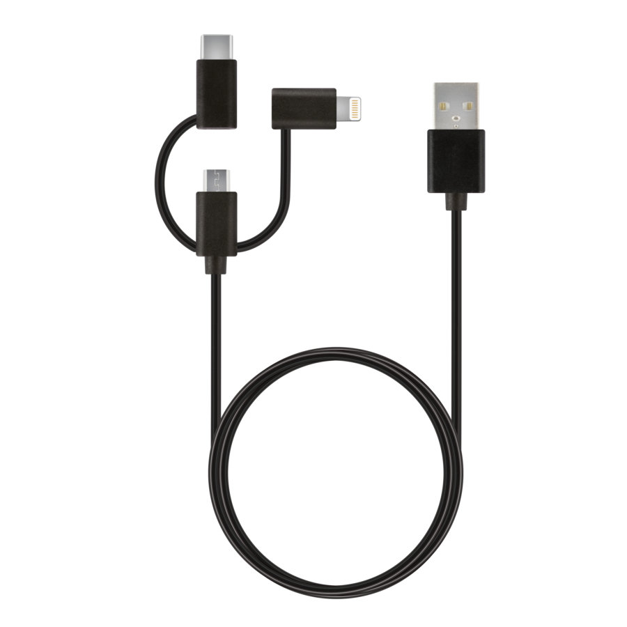 bisonte loco Especialidad Cable 3 en 1 Lightning + micro USB + USB tipo C NORAUTO - Norauto