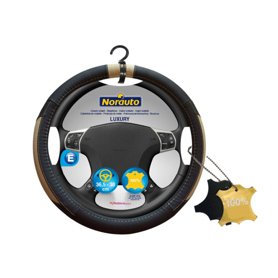 Cubrevolante Norauto Cuero Negro Luxury