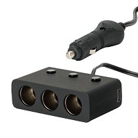 NORAUTO toma de mechero triple con dos puertos usb - 12 V/24 V 10 A