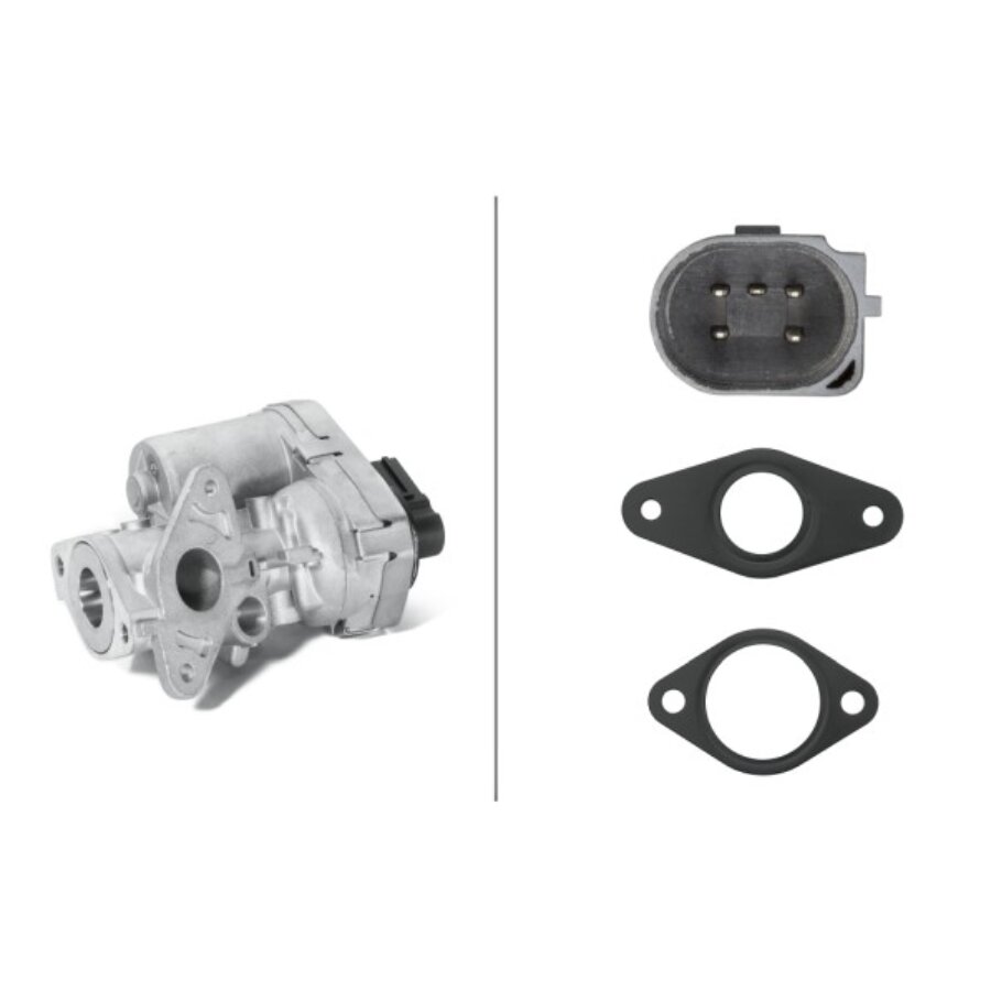 HELLA Vanne EGR Électrique 5 Pôles Avec Joint - Compatible Audi A3 Et Autres - Réduction Émissions