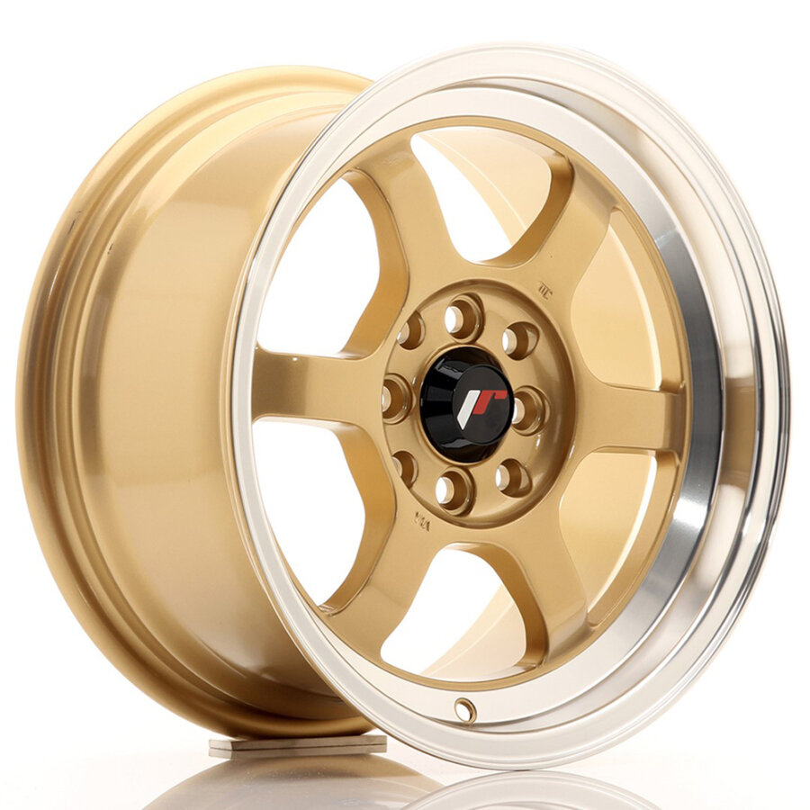Llanta De Aluminio Japan Racing Jr12 8.5x15 4x100 Et13 Borde Pulido Dorado