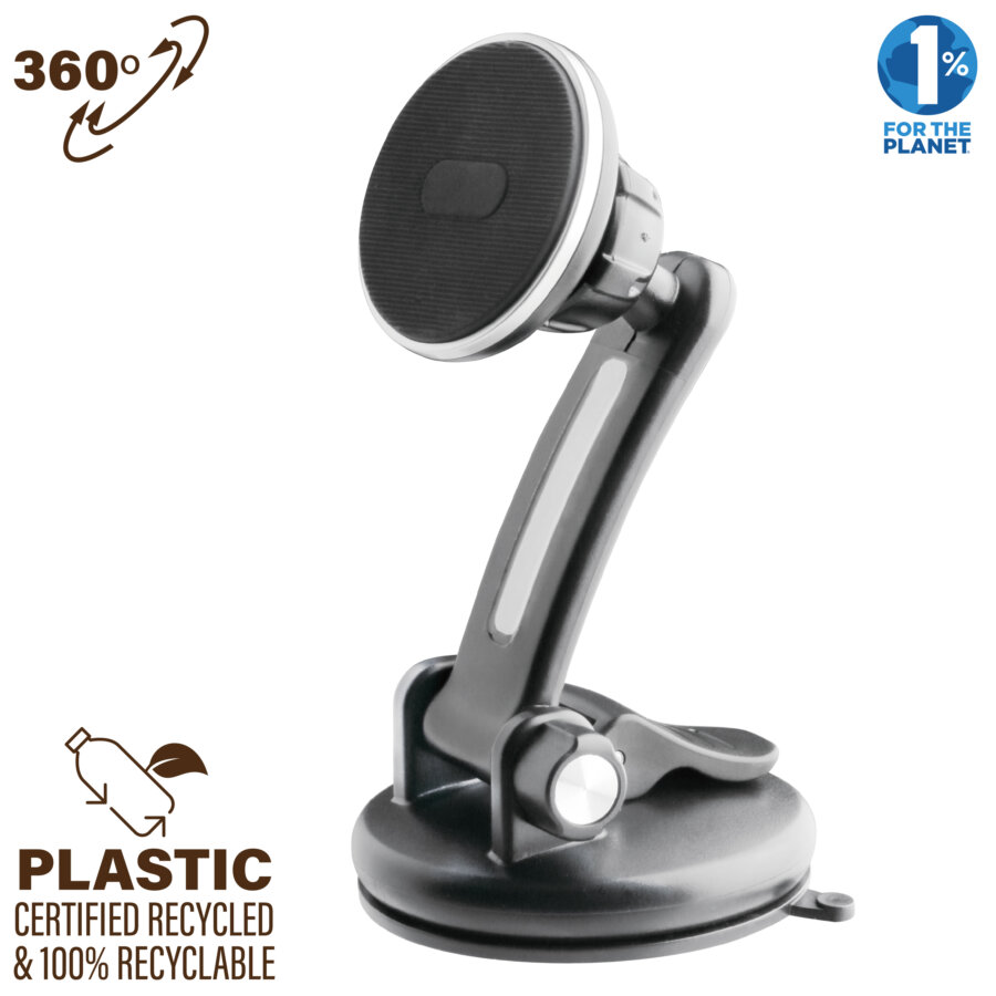 Soporte Coche Universal Ventosa Magnético Negro