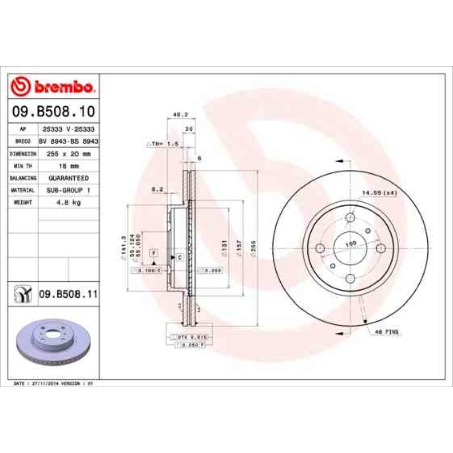 2 discos de freno BREMBO para