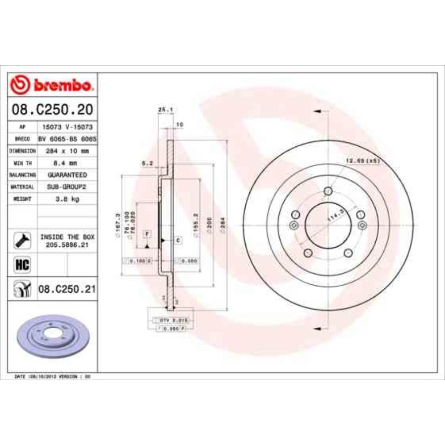 2 discos de freno BREMBO para