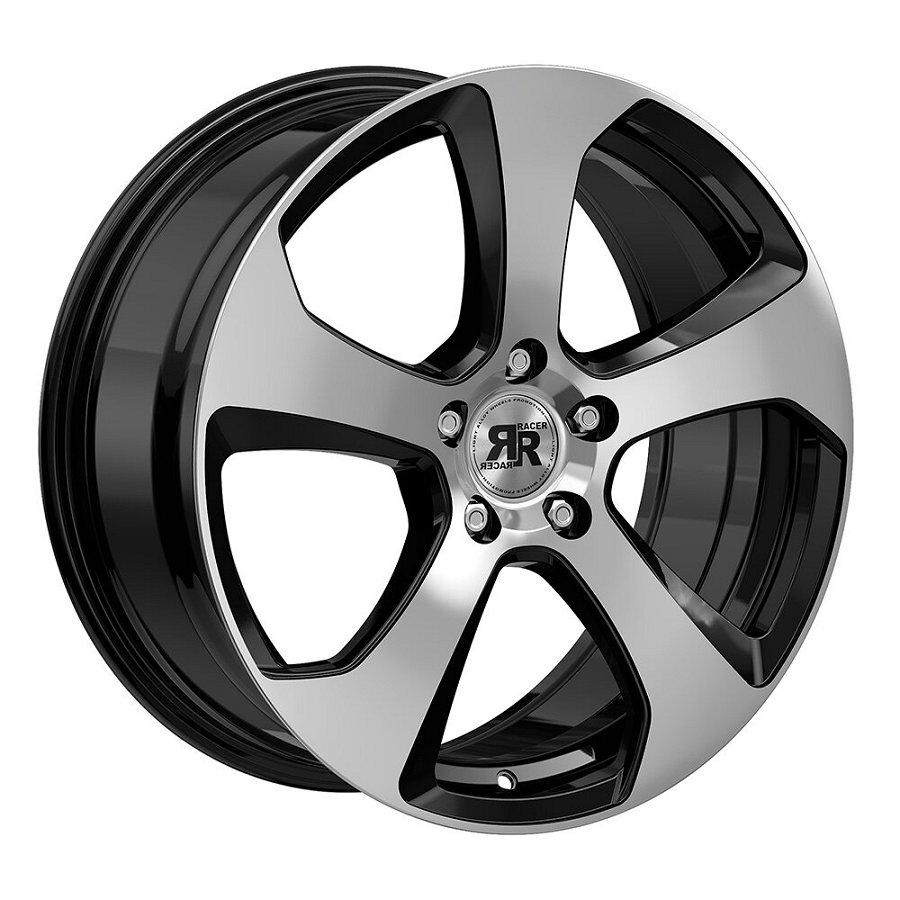 Llanta de aluminio RACER FIVE 8x18 5x100 ET35 Brillo negro - Norauto