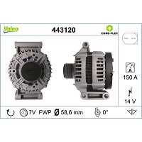 VALEO ALTERNADOR COMPATIBLE Con ALFA ROMEO FIAT FORD LANCIA 437474 EUR