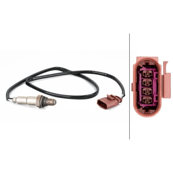 HELLA 6PA 358 103-031 Sonde Lambda 4 Broches – Câble 250mm, Fiable Et Performante Pour Une Combustion Optimale