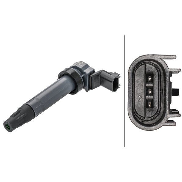 5DA 358 168-531 HELLA Bobina de encendido 3polos, 12V, Bobina de encendido cavidad bujía | precio y opiniones