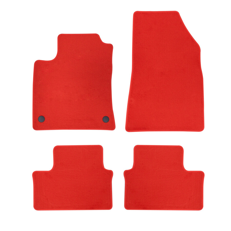 Alfombrillas Coche 500X Sport Moqueta Con Ribete Rojo Y Topes - Carmats