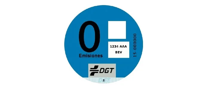 Pegatina Ambiental Oficial de la DGT - Distintivo Ambiental Azul Tipo Cero  Emisiones Personalizado para su Coche : : Coche y moto